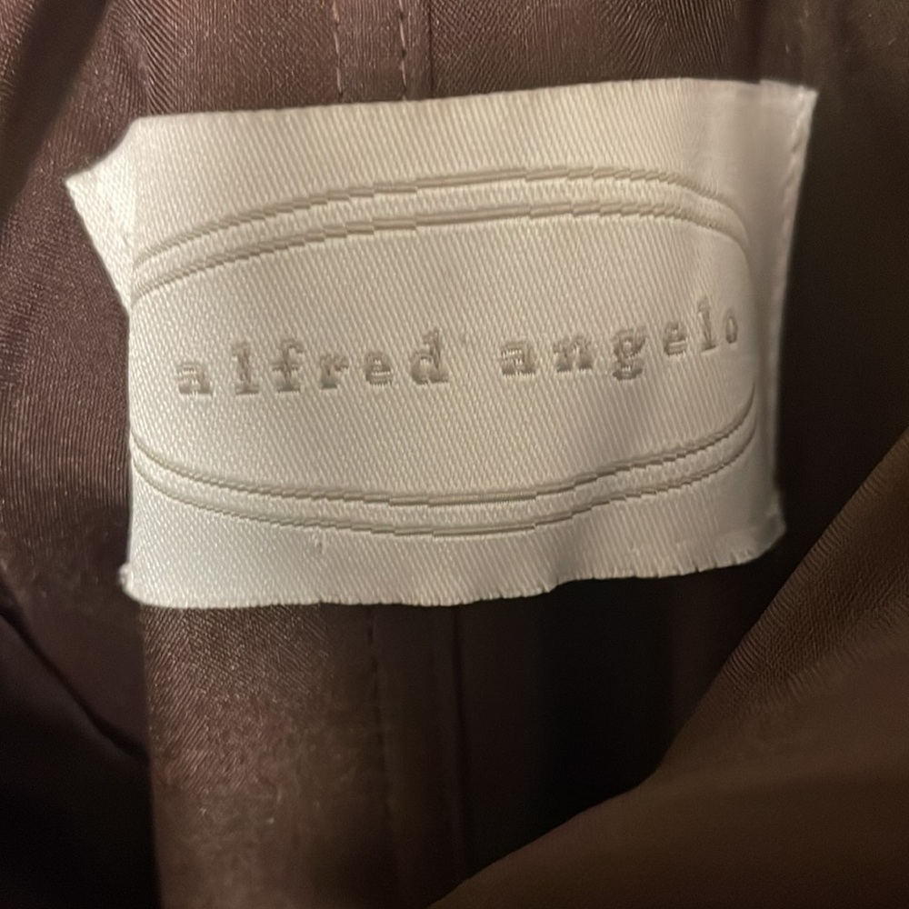 Alfred Angelo Rich Mocha Bow Gown Bridesmaid Strapless Dress - Picture 4 of 4